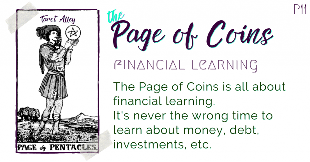 Intro: Page of Coins Tarot Card Meaning - financial learning