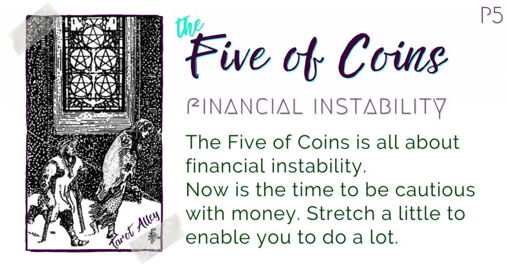 Intro: Five of Coins Tarot Card Meaning - financial instability