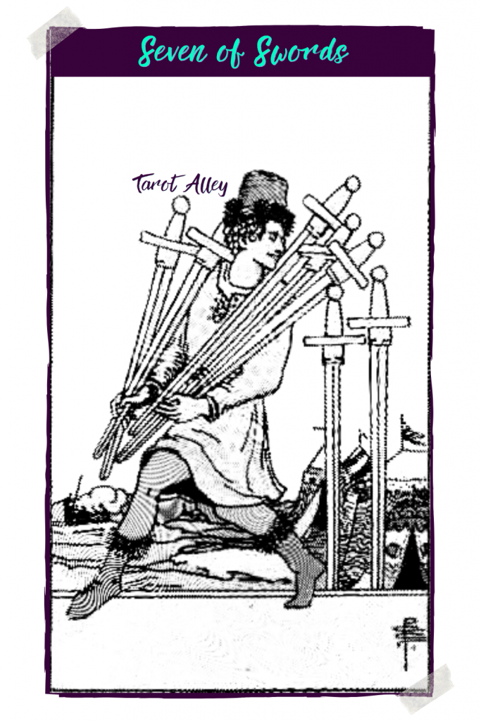 Pin This: Seven of Swords Tarot Card