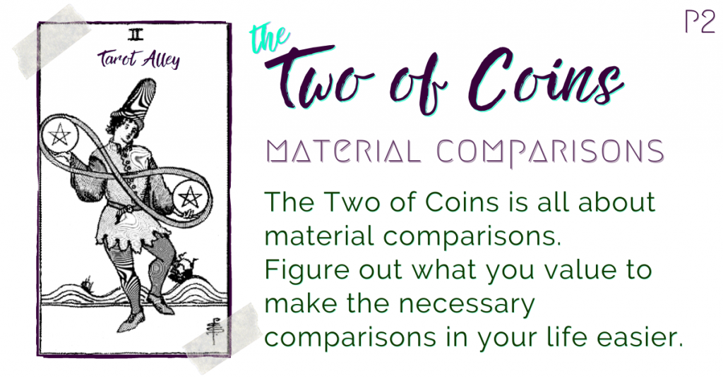 Intro: Two of Coins Tarot Card Meaning - material comparisons