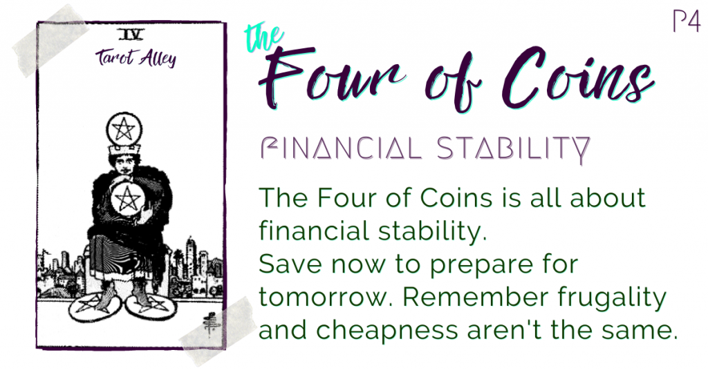 Intro: Four of Coins Tarot Card Meaning - financial stability